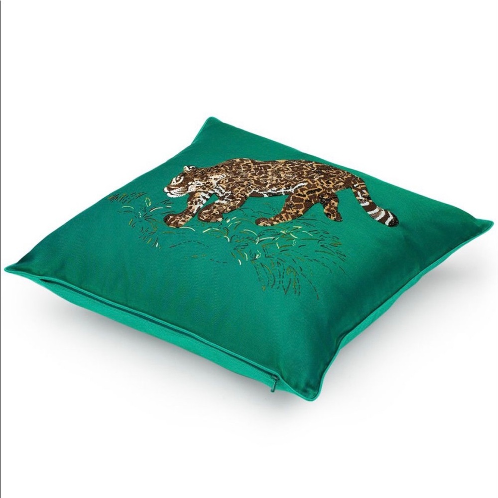 Hermès Exceptional Silk Equateur Panthère Cushion